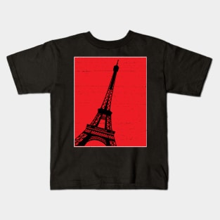 red paris eiffel tower Kids T-Shirt